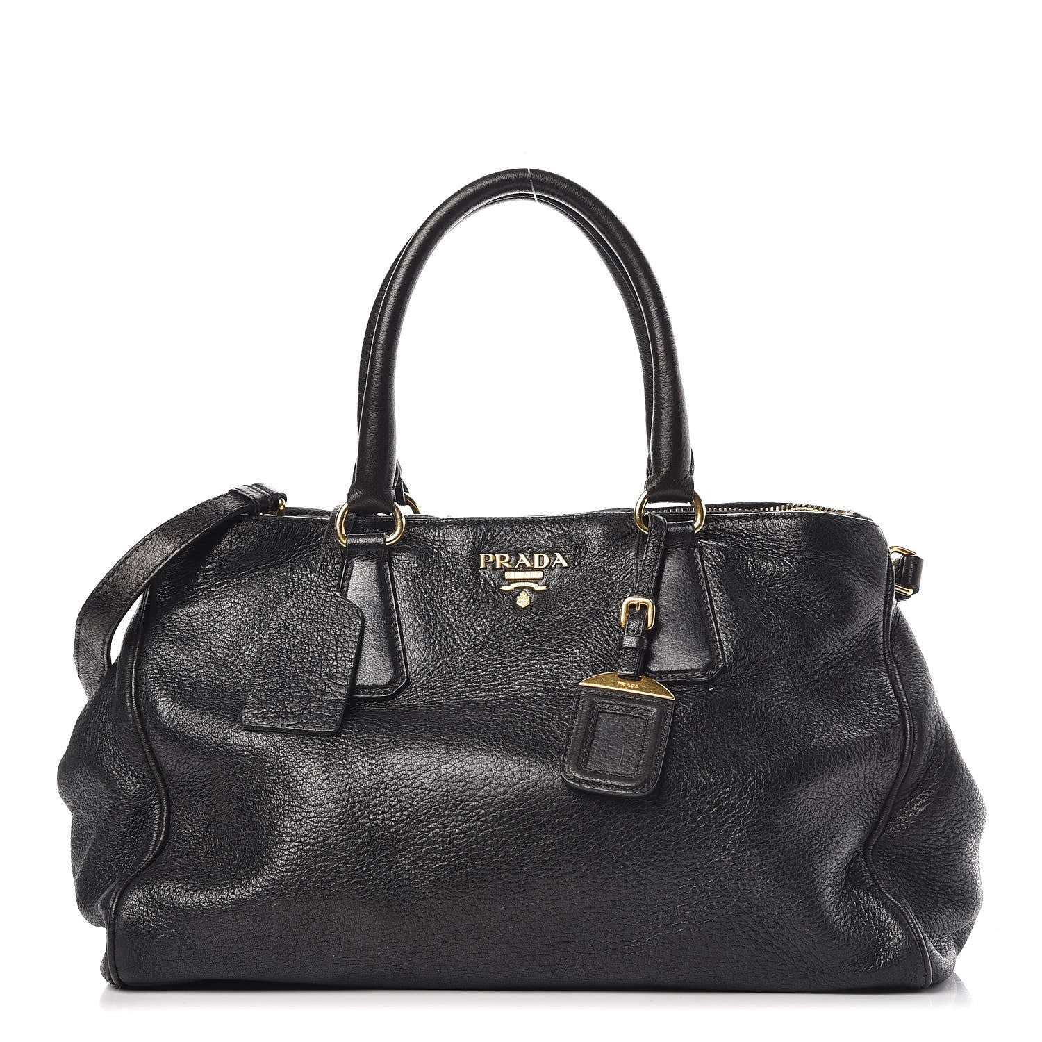 Prada Cervo Deerskin Shopping Tote Black 1 of 10