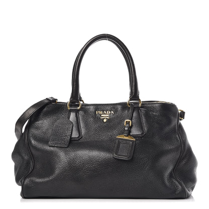 Prada Cervo Deerskin Shopping Tote Black 1 of 10