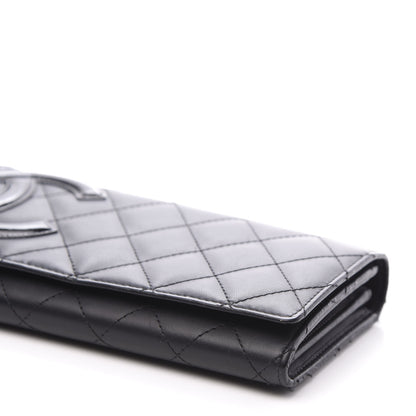 Chanel Calfskin Quilted Cambon Gusset Flap Wallet Black 10 of 11