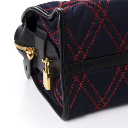 Prada Tessuto Nylon Quilted Impunturato Bauletto Baltico Fuoco 7 of 11