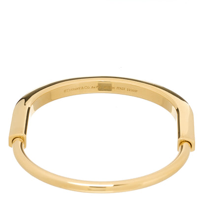 Tiffany 18K Yellow Gold Diamond Tiffany Lock Bangle Bracelet 4 of 7