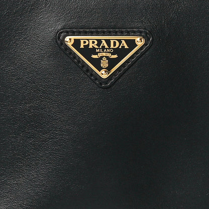 Prada Soft Calfskin Arque Shoulder Bag Black 8 of 12