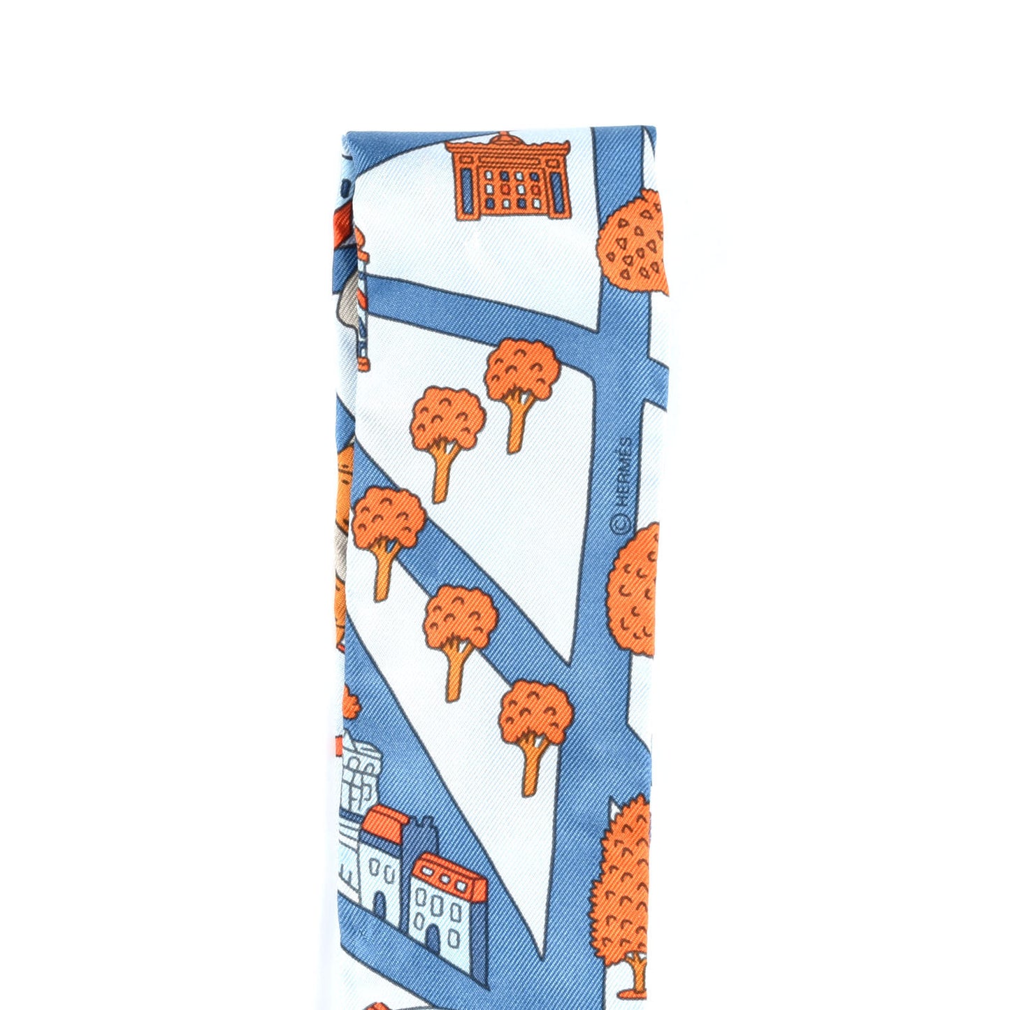 Silk Les Nouveaux Amoureux de Paris Twilly Ciel Blue Jean Orange