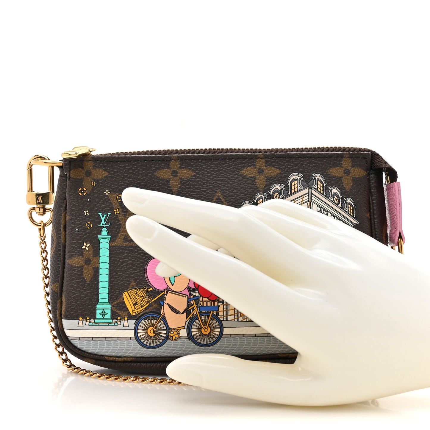 Monogram 2022 Christmas Animation Paris Mini Pochette Accessories Pink