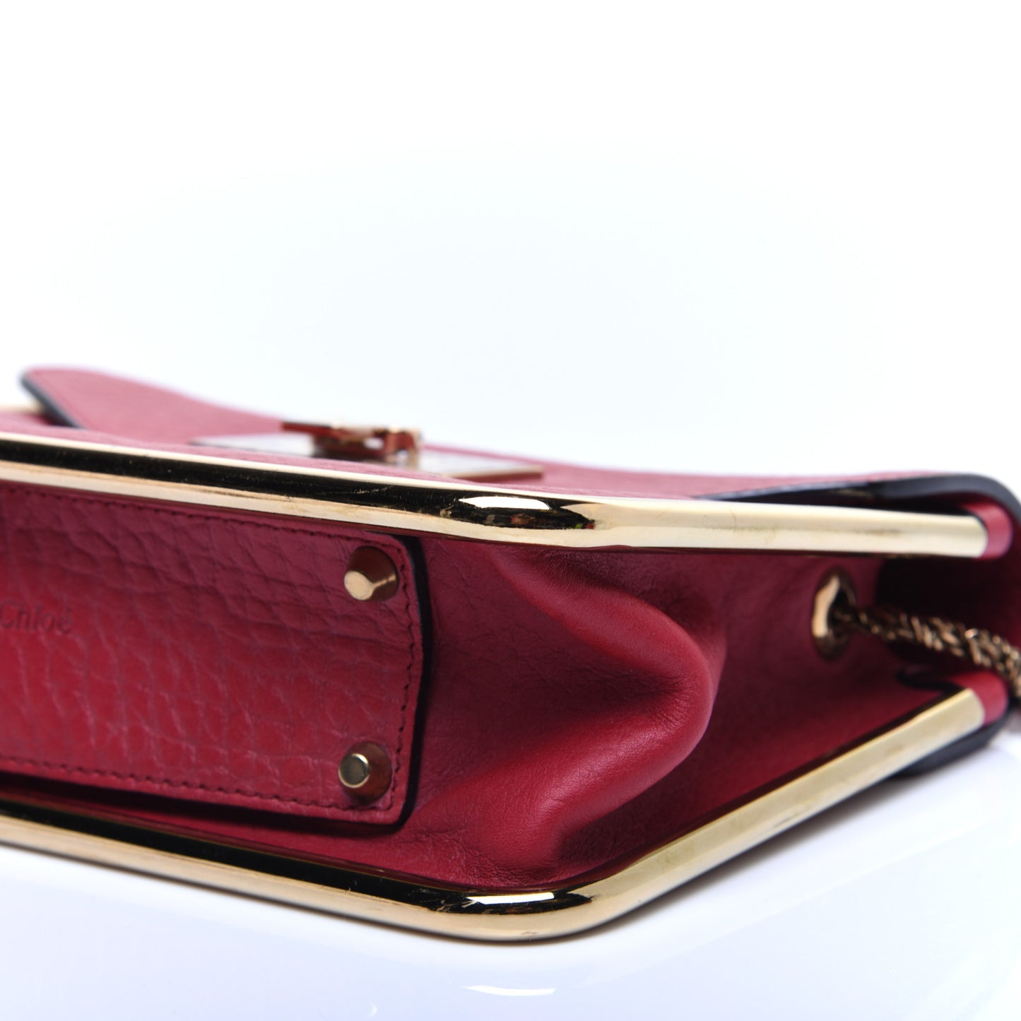 Grained Calfskin Small Sally Flap Bag Red