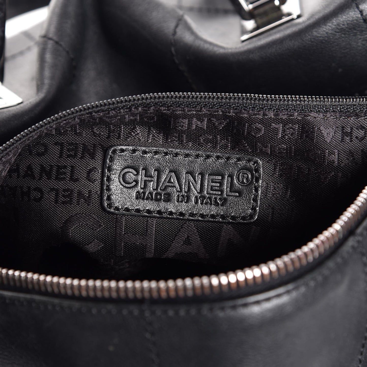 Calfskin Square Stitched Tote Black