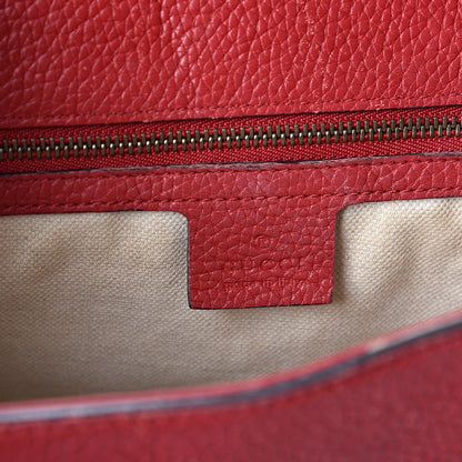 Gucci Calfskin Small GG Marmont Top Handle Bag Vulcanic Red 5 of 10