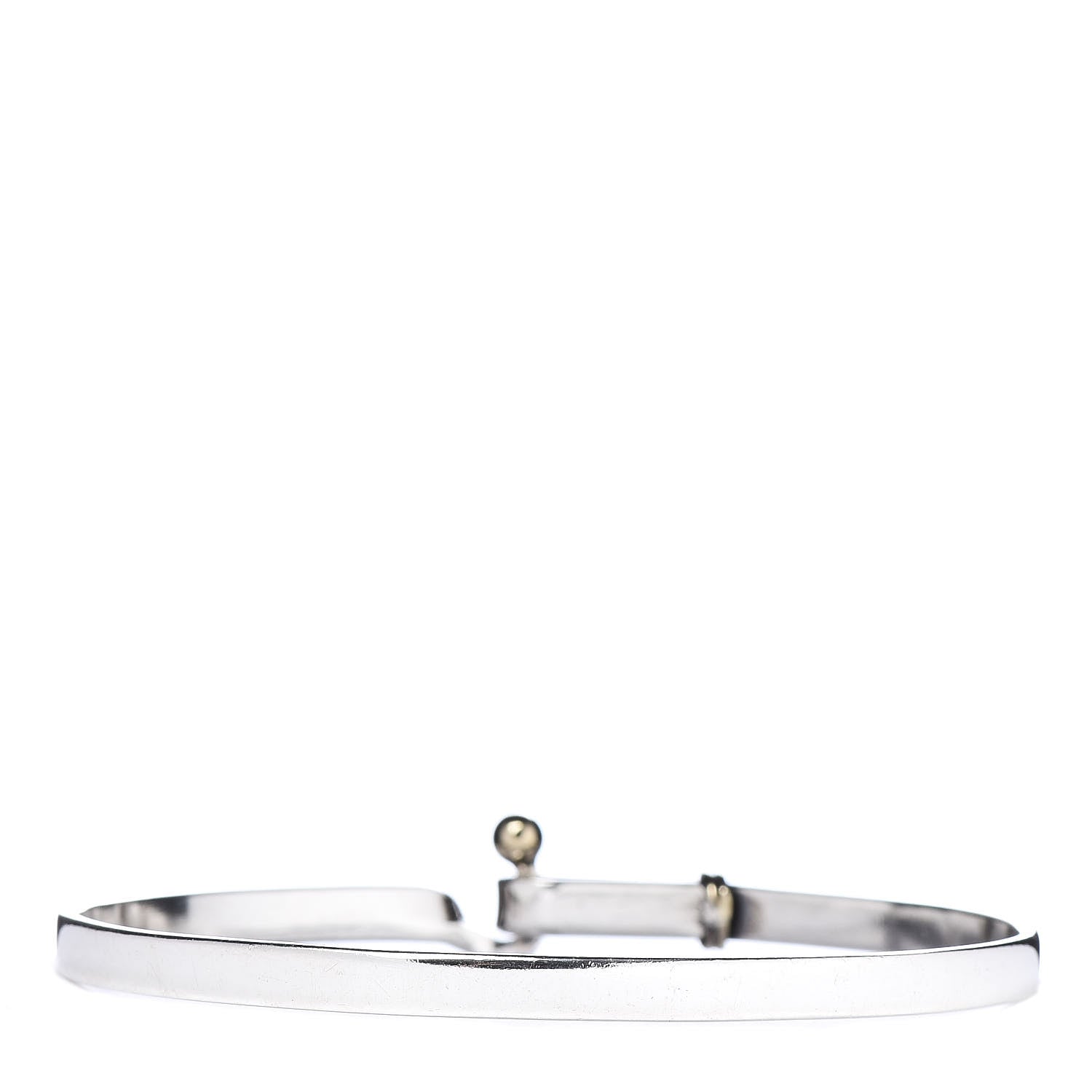 Tiffany Sterling Silver 18K Yellow Gold Hook Eye Bangle Bracelet 3 of 5