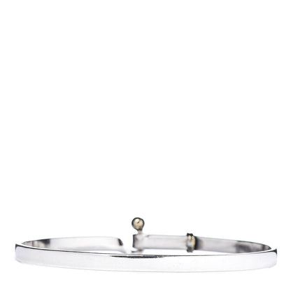 Tiffany Sterling Silver 18K Yellow Gold Hook Eye Bangle Bracelet 3 of 5