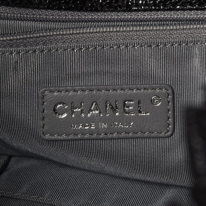 Chanel Distressed Glazed Caviar Quilted Large Elastic Tote Black 6 of 8
