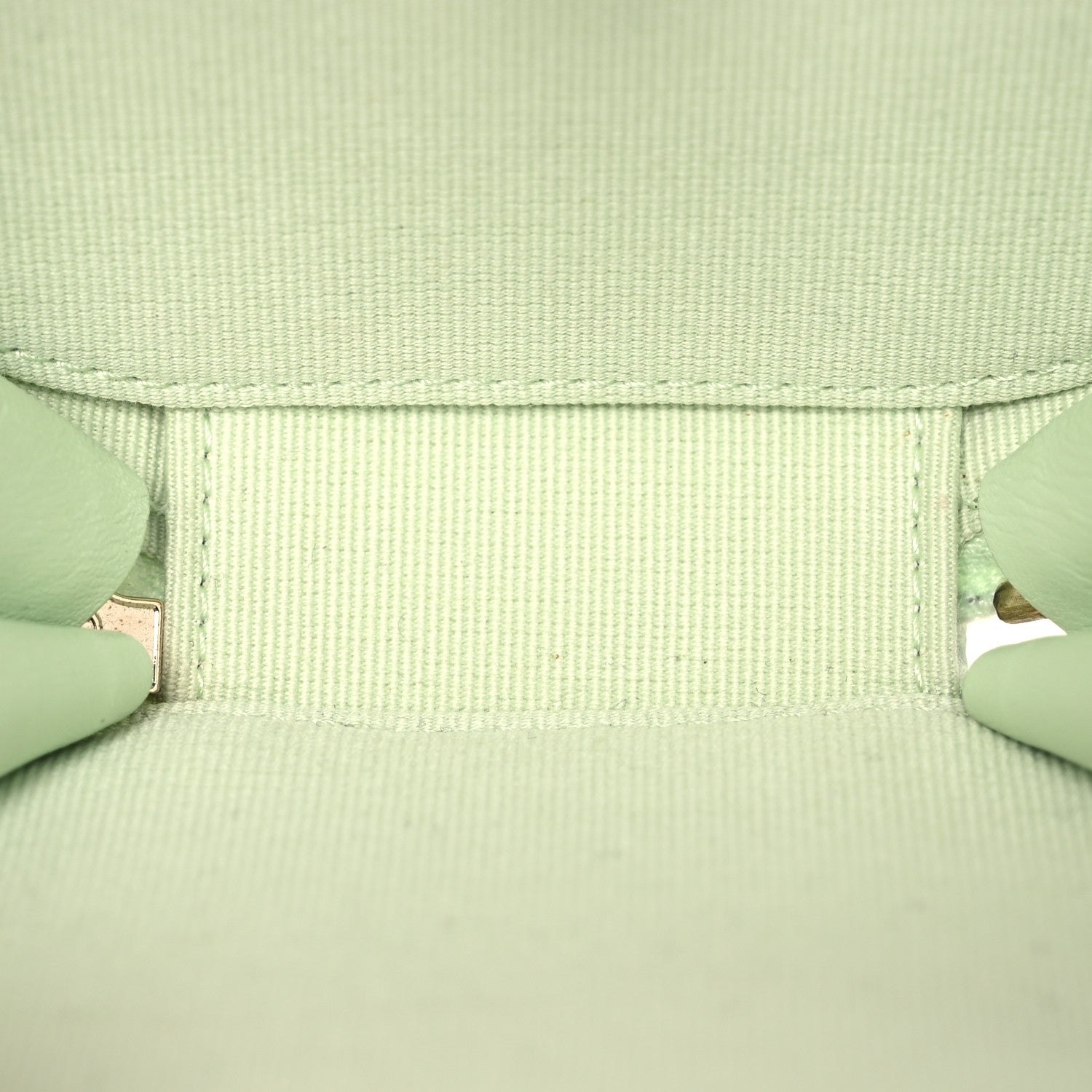 Chanel Caviar Quilted Round Handle With Care Vanity With Chain Light Green 5 of 12