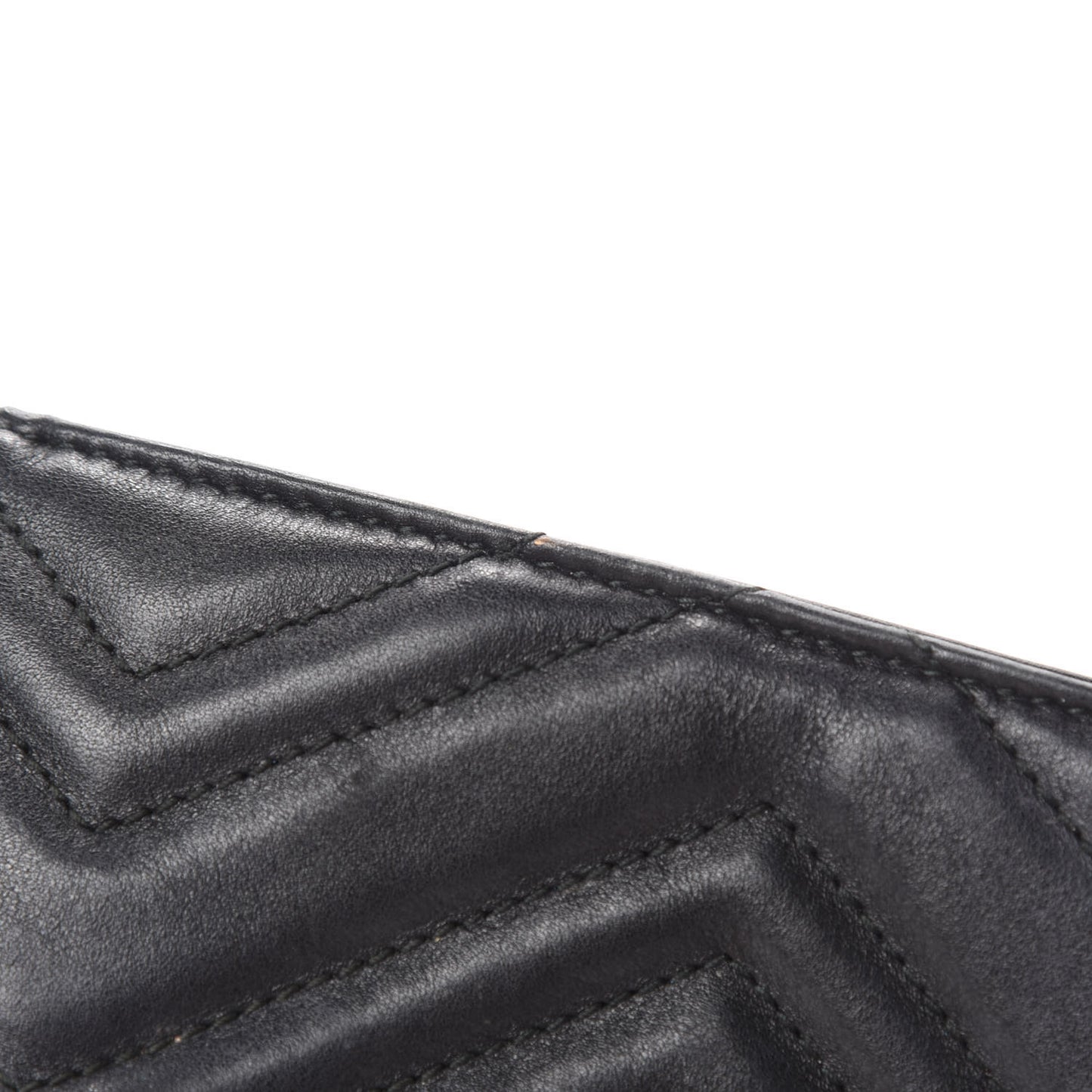Calfskin Matelasse Super Mini GG Marmont Shoulder Bag Black