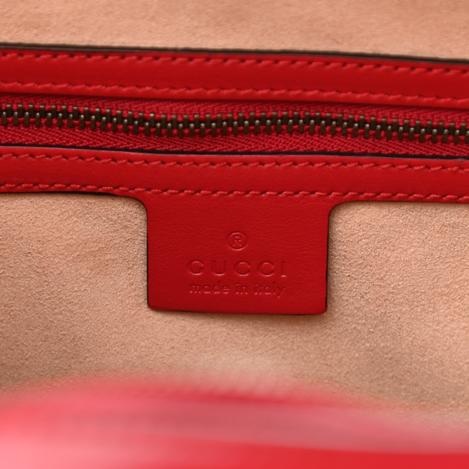 Gucci Calfskin Matelasse Sylvie Web Small GG Marmont Top Handle Shoulder Bag Hibiscus Red 6 of 11