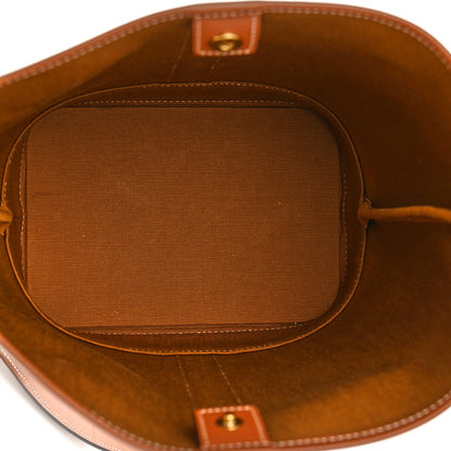 Celine Triomphe Canvas Calfskin Small Bucket Bag White 5 of 9