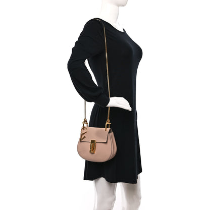 Chloe Grained Lambskin Mini Drew Shoulder Bag Cement Pink 2 of 8