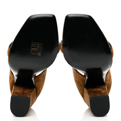 Saint Laurent Suede Oak 100 Mule Sandals 39 Land 5 of 8