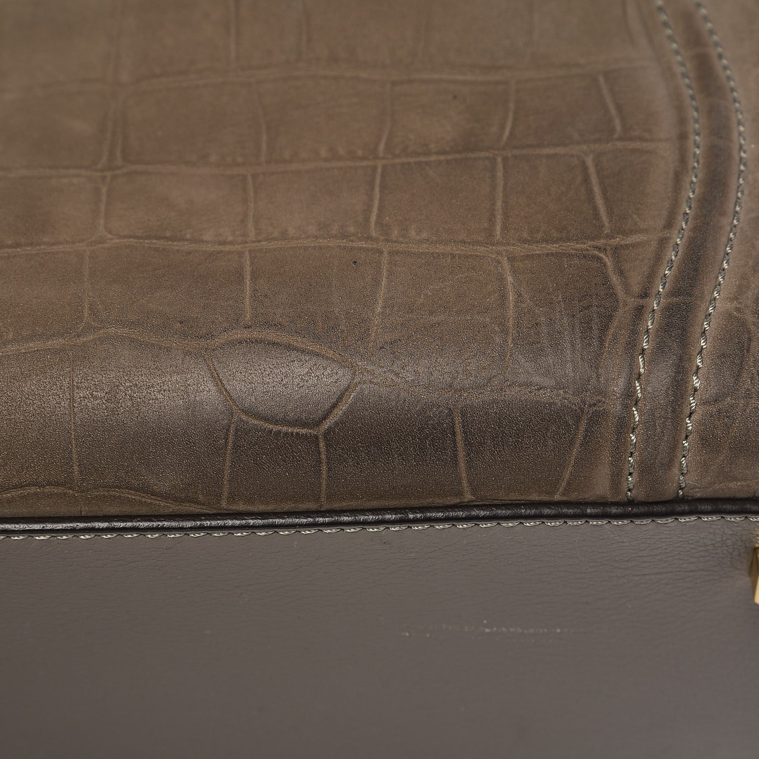 Celine Crocodile Embossed Nubuck Medium Phantom Luggage Grey 11 of 11