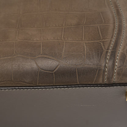 Celine Crocodile Embossed Nubuck Medium Phantom Luggage Grey 11 of 11