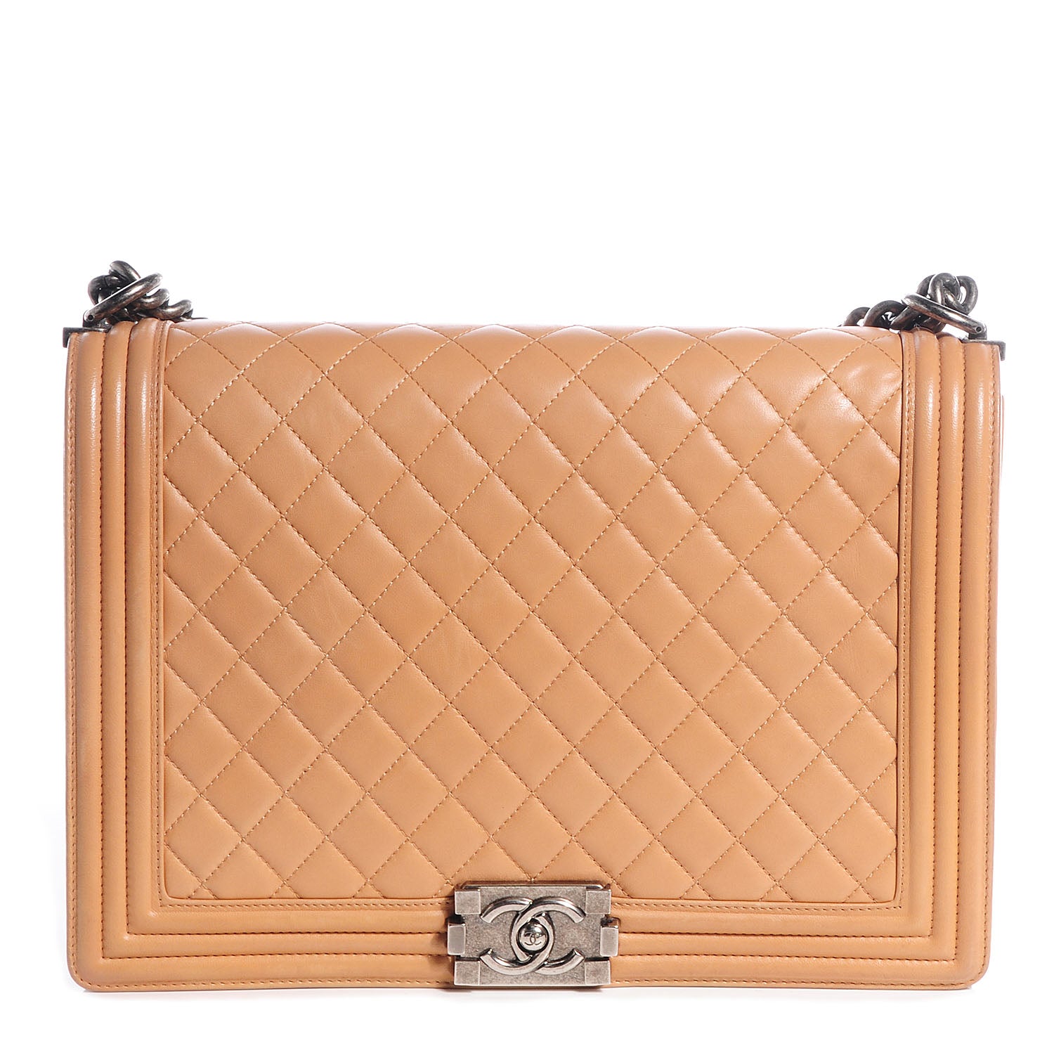 Chanel Lambskin Quilted Large Boy Flap Beige 1 of 7