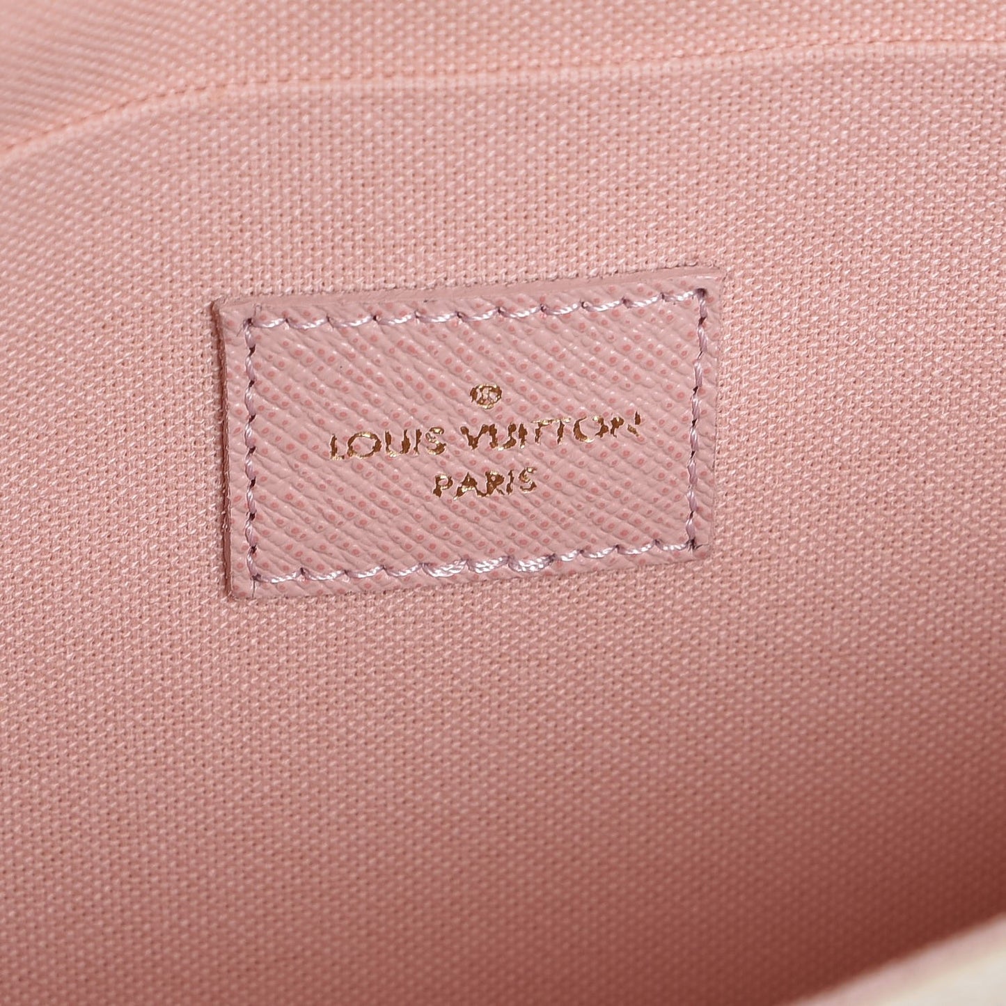Damier Azur Pochette Felicie Chain Wallet Rose Ballerine