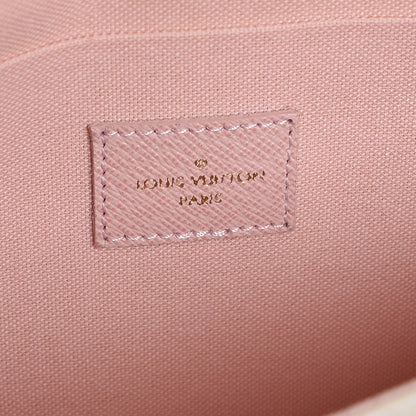 Louis Vuitton Damier Azur Pochette Felicie Chain Wallet Rose Ballerine 7 of 9