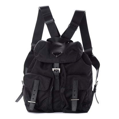 Prada Tessuto Nylon Saffiano Medium Backpack Black 1 of 8
