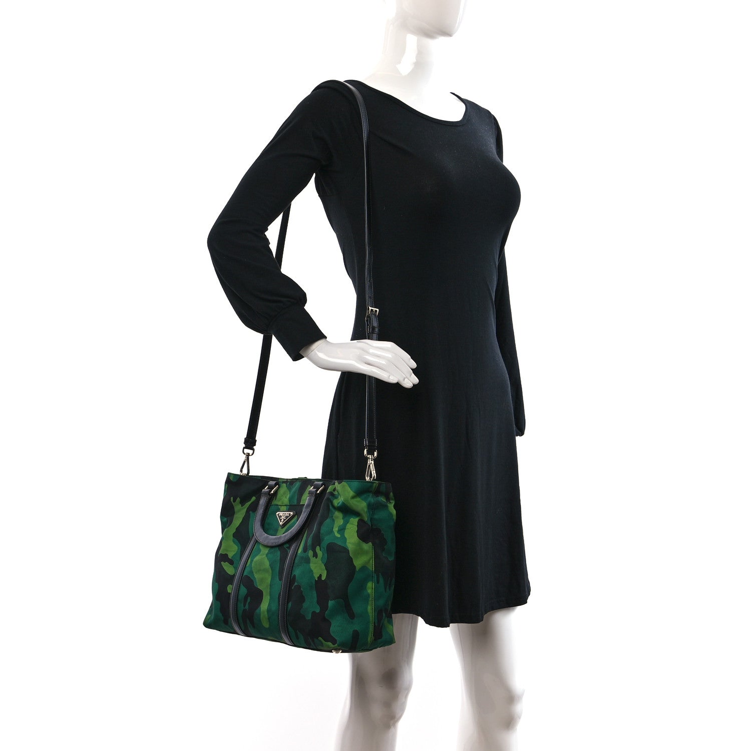 Prada Tessuto Nylon Camouflage Tote Prato 2 of 8