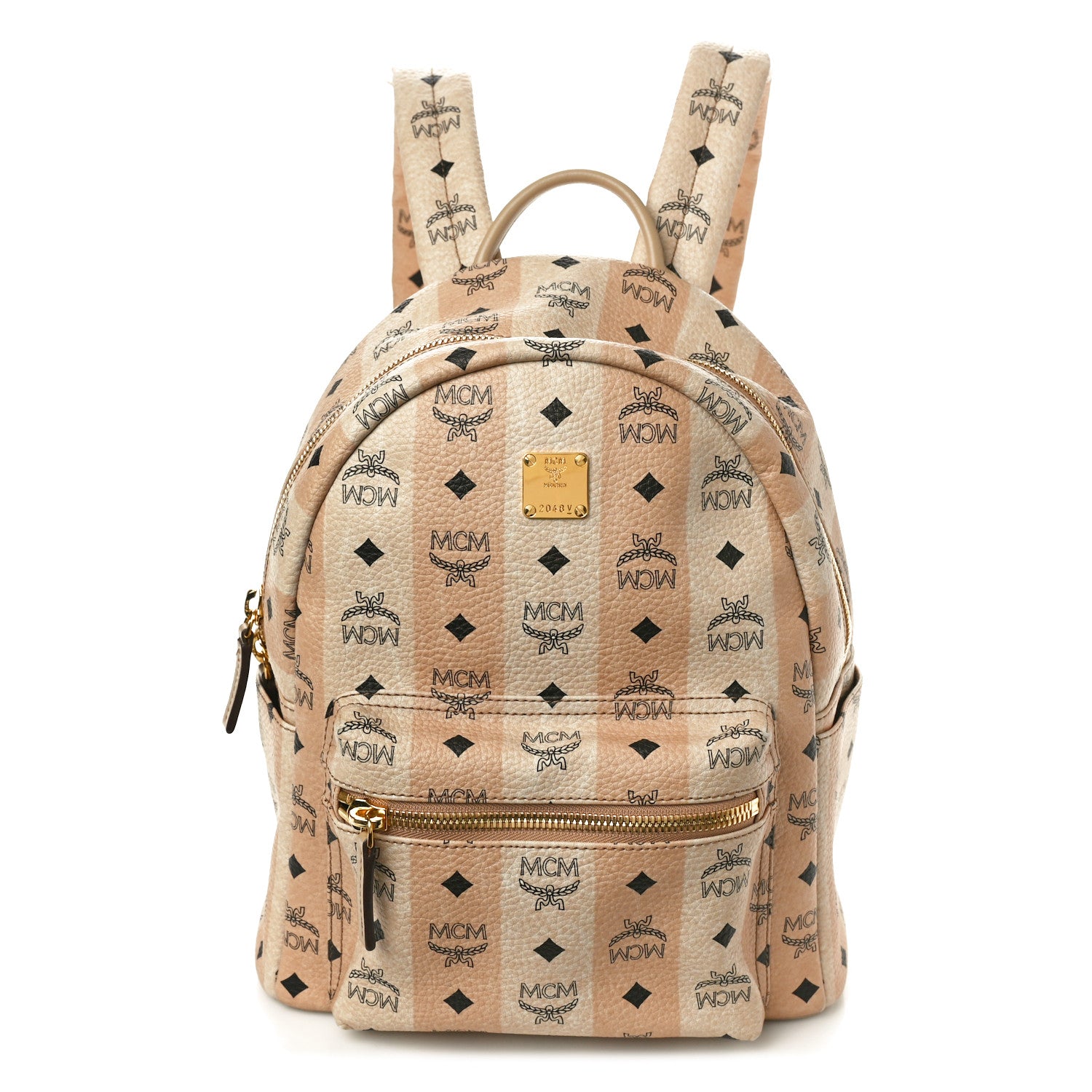 MCM Striped Visetos Small Stark Backpack Beige 1 of 12