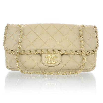 Chanel Lambskin Quilted Chain Me Flap Beige 1 of 11