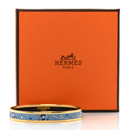 Hermes Enamel Printed Narrow L'Epopee D'Hermes Bracelet 65 Ecume 7 of 7