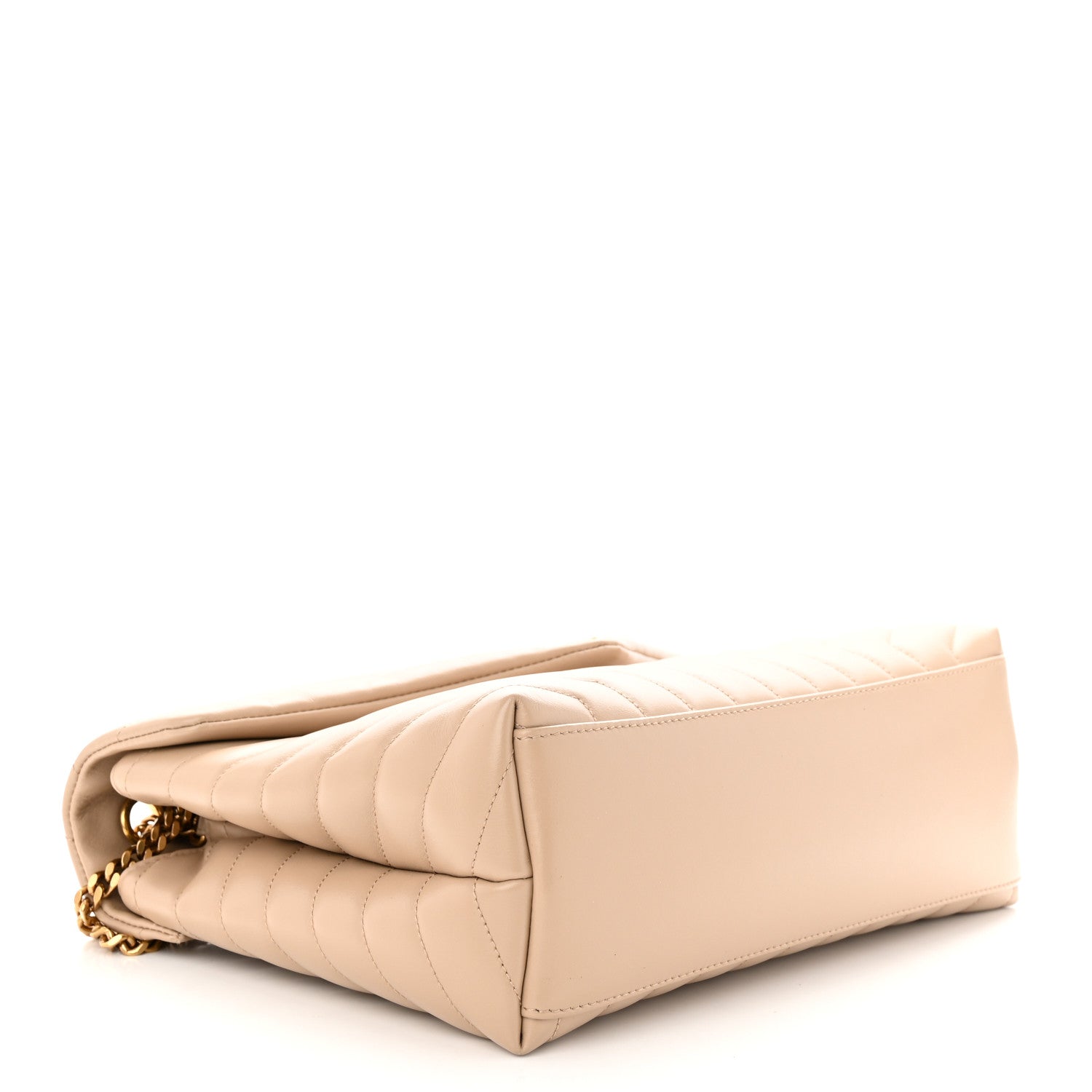 Saint Laurent Calfskin Y Quilted Monogram Medium Loulou Chain Satchel Dark Beige 4 of 11
