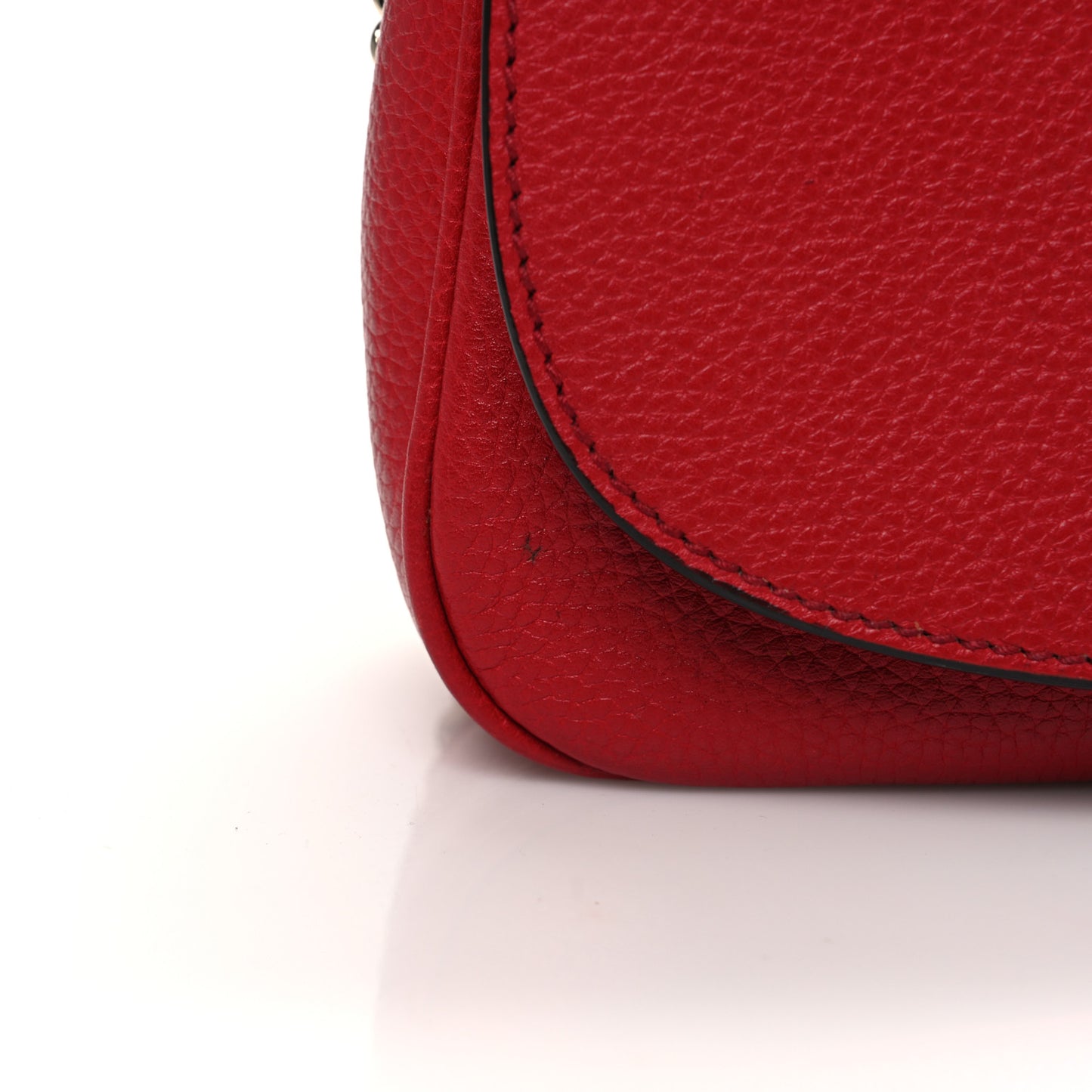 Pebbled Calfskin Medium Soho Flap Crossbody Vibrant Red