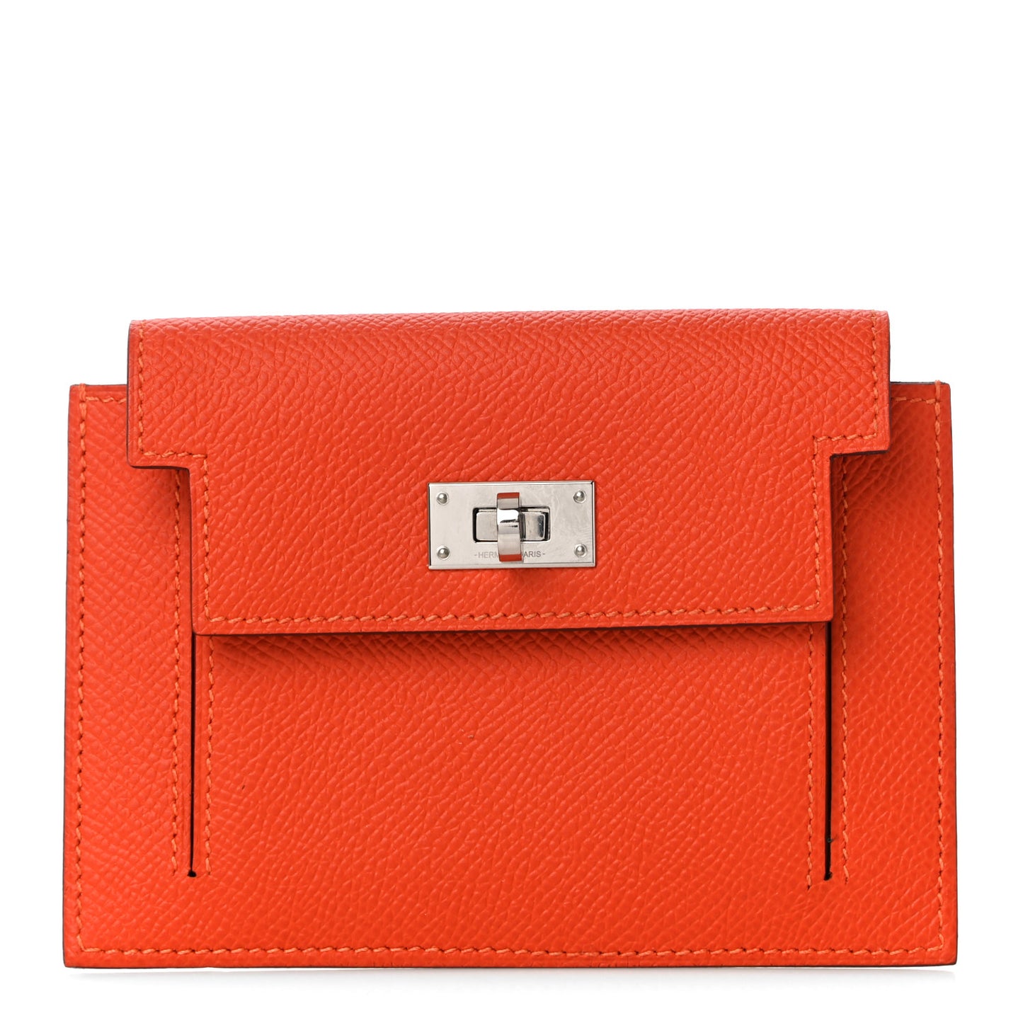 Epsom Kelly Pocket Compact Wallet Orange Poppy