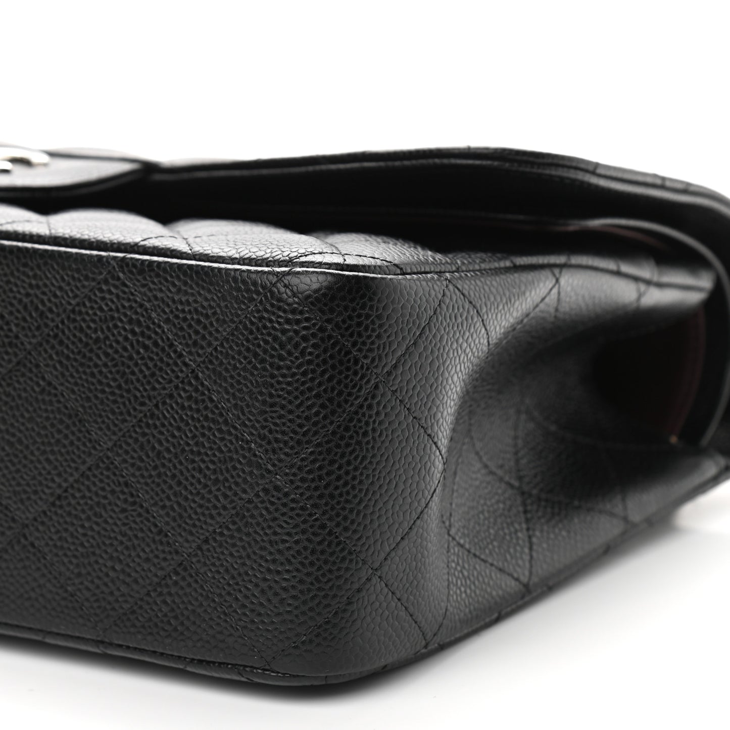 Caviar Quilted Jumbo Double Flap Black