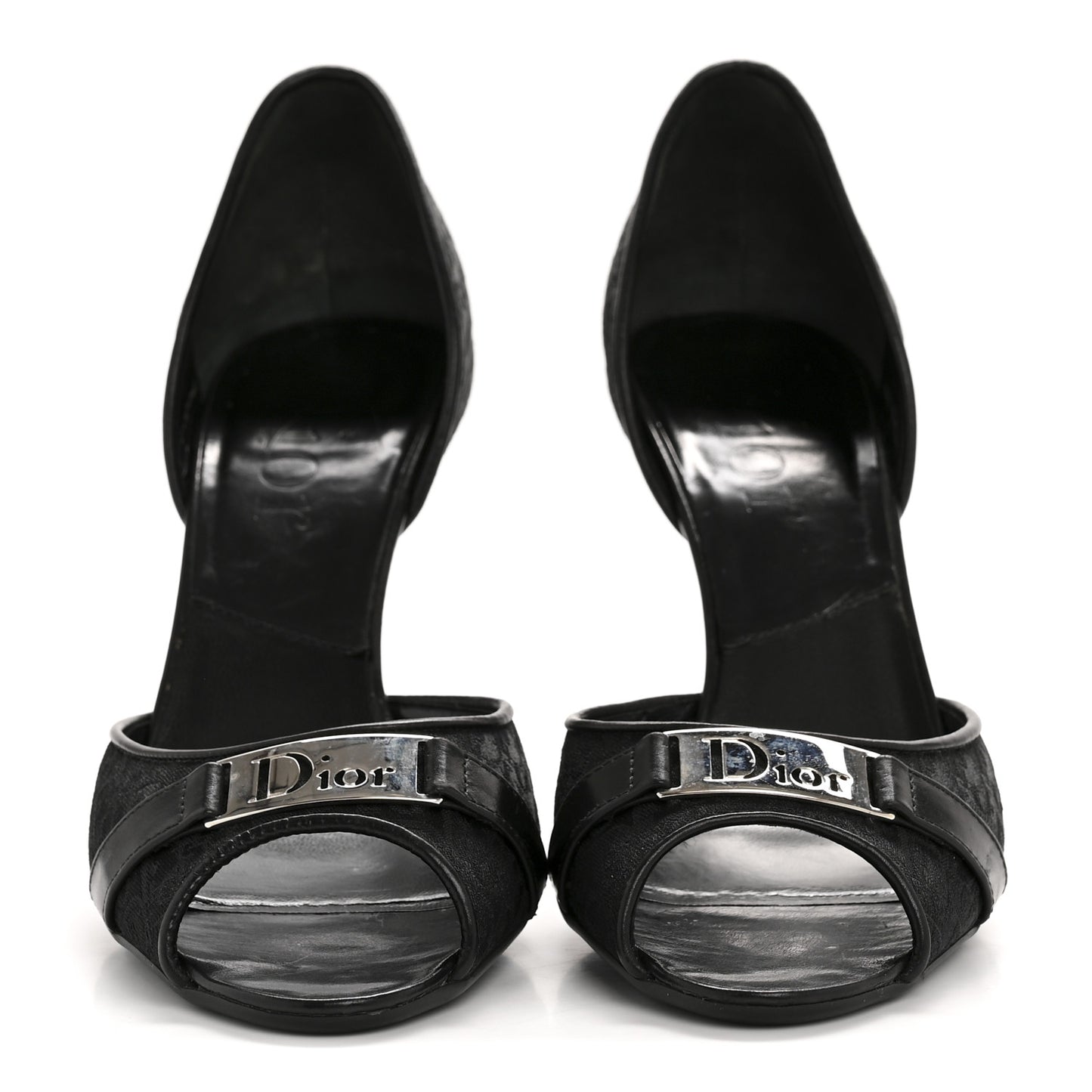 Canvas Monogram Sandals 37.5 Black