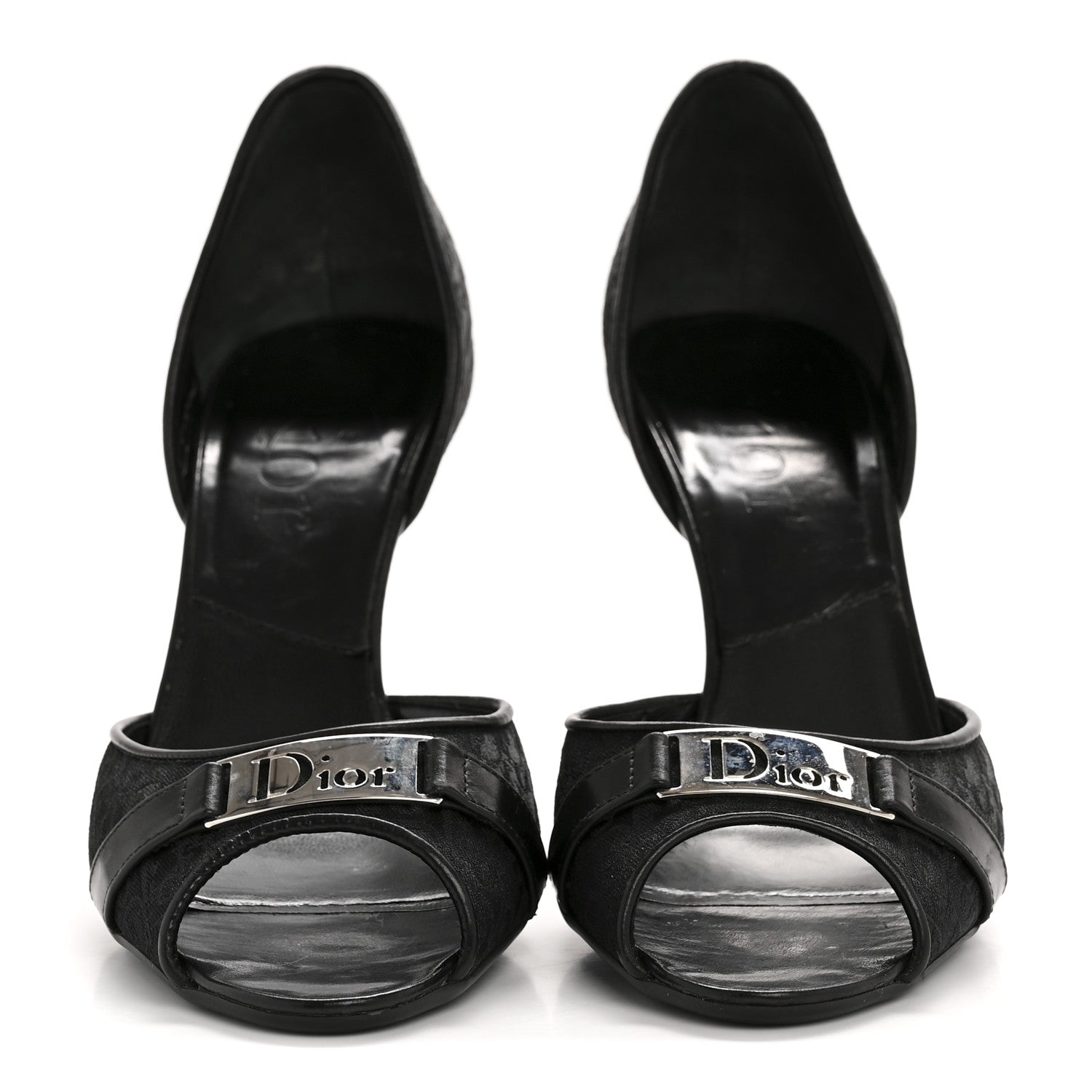 Christian Dior Canvas Monogram Sandals 37.5 Black 3 of 11