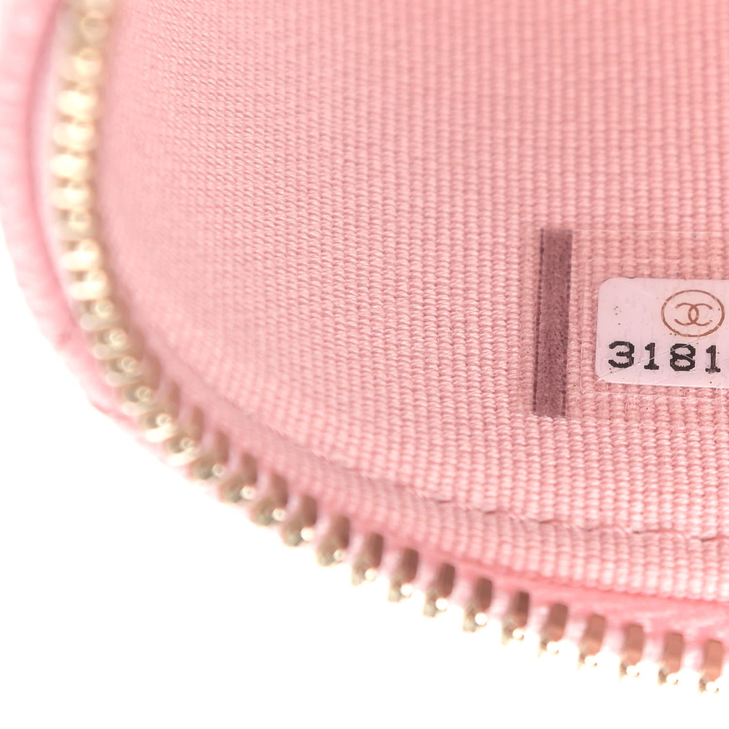Caviar Quilted Small Handle With Care Vanity Case With Chain Pink