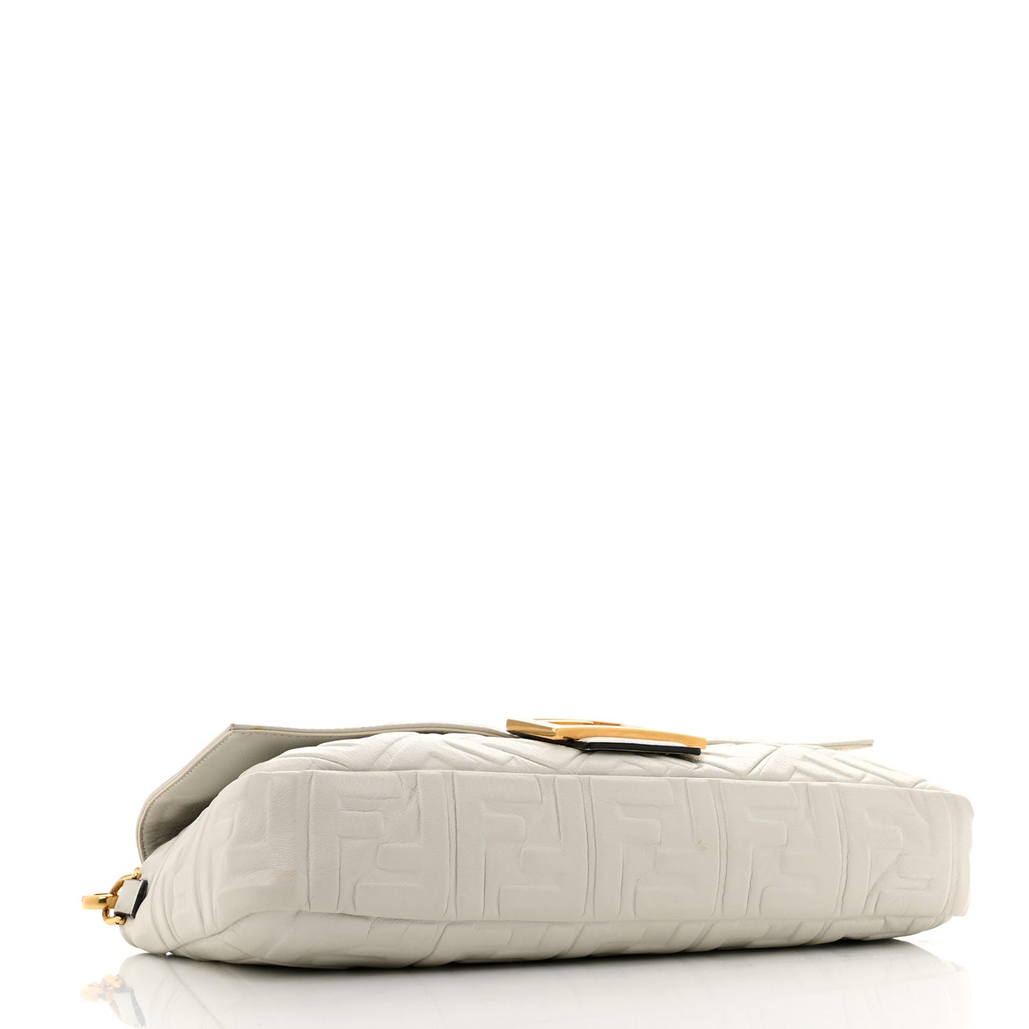 Nappa FF 1974 Embossed Large Baguette White