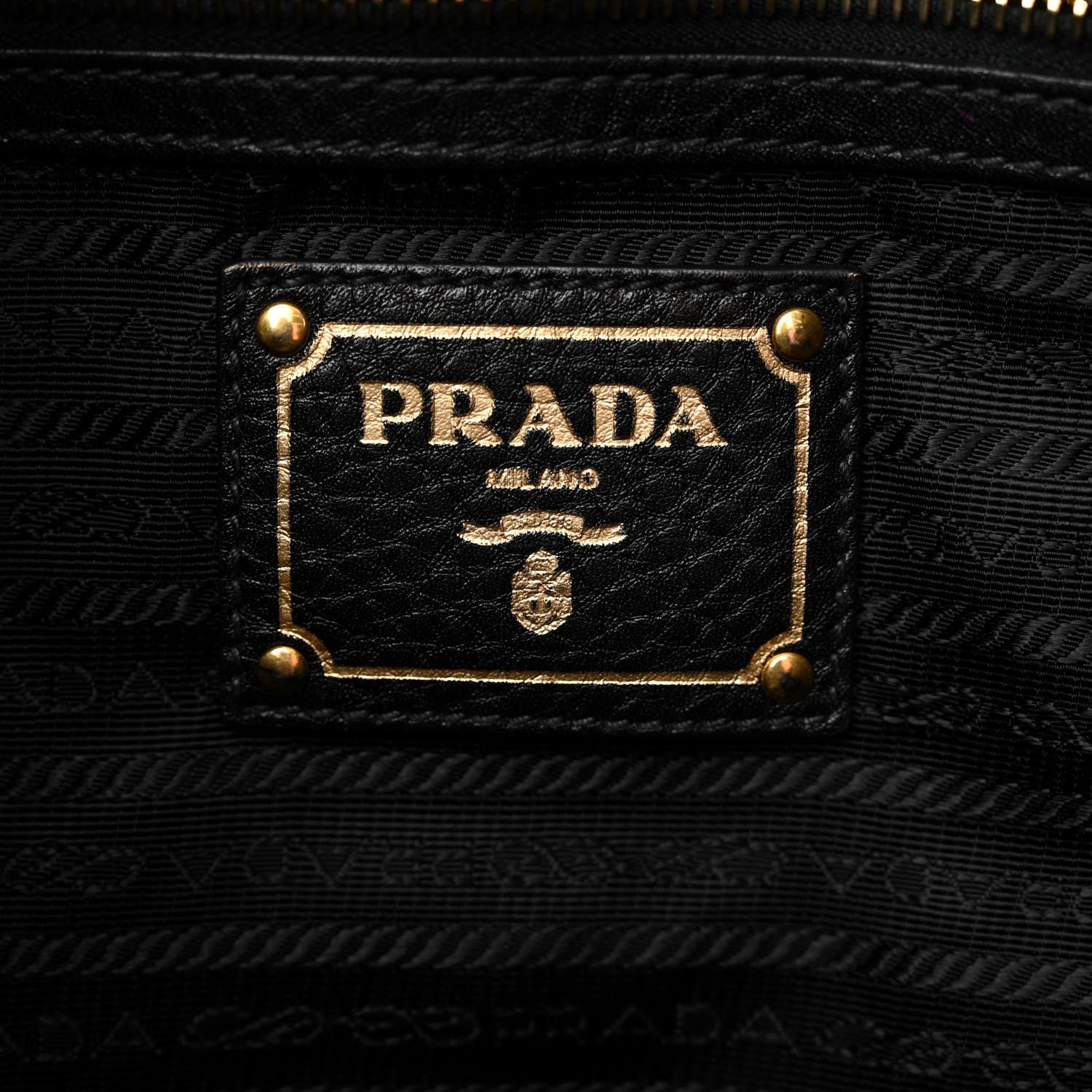 Prada Vitello Daino Tote Black 6 of 9