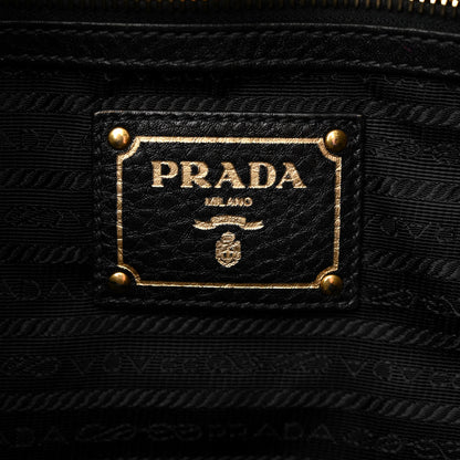 Prada Vitello Daino Tote Black 6 of 9