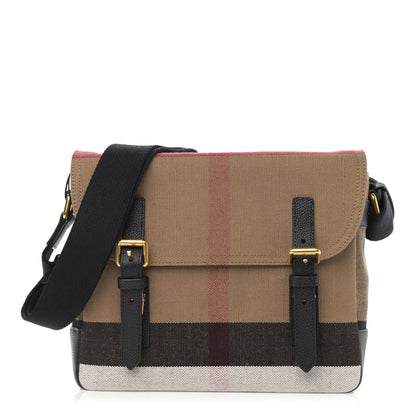 Burberry Canvas Mega Check Small Baildon Messenger Bag Black 1 of 10