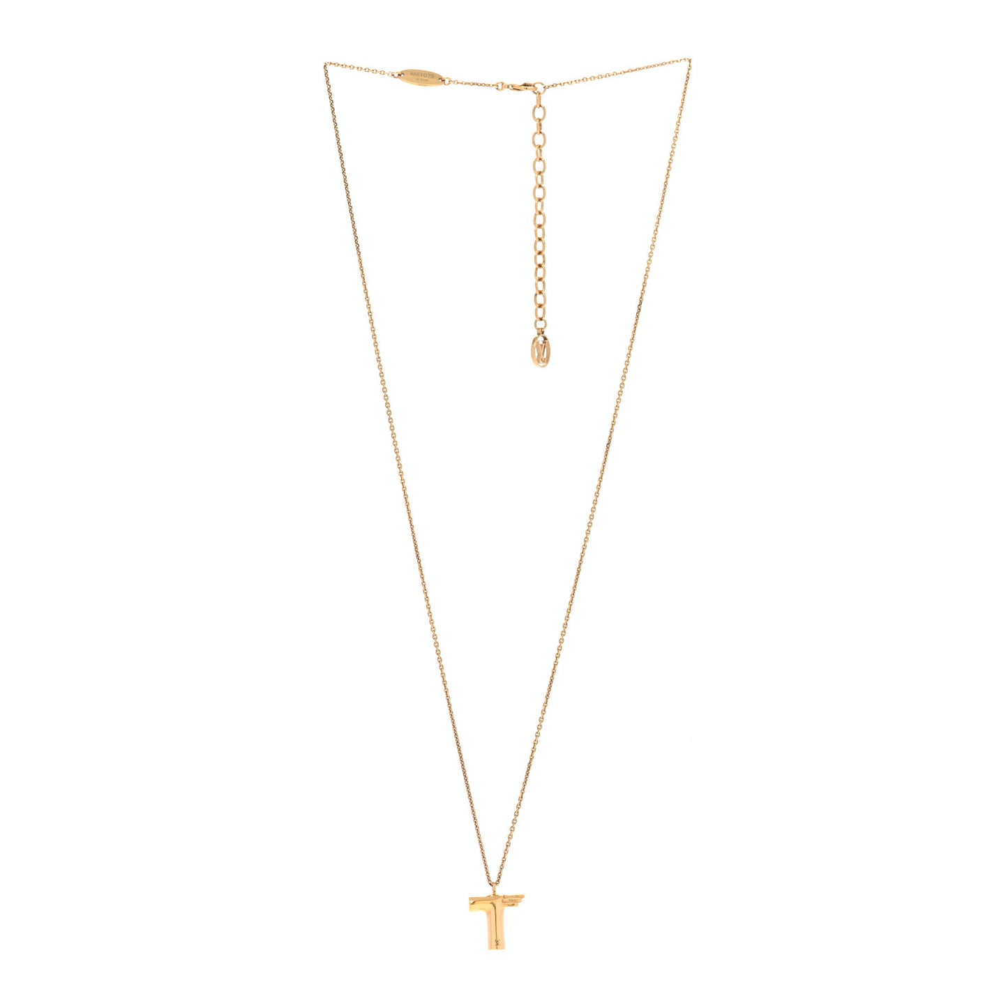 Metal LV And Me Letter T Necklace Gold