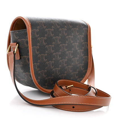 Celine Triomphe Canvas Medium Folco Bag Tan 3 of 10
