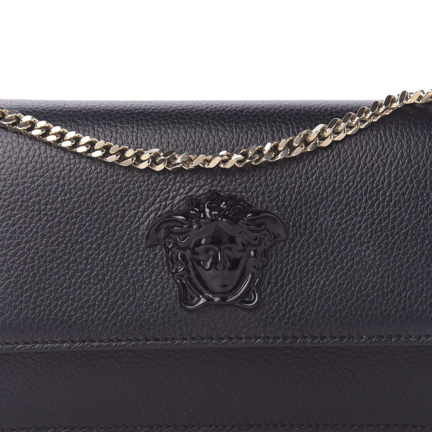 Versace Grained Calfskin Palazzo Chain Evening Bag Black 11 of 11