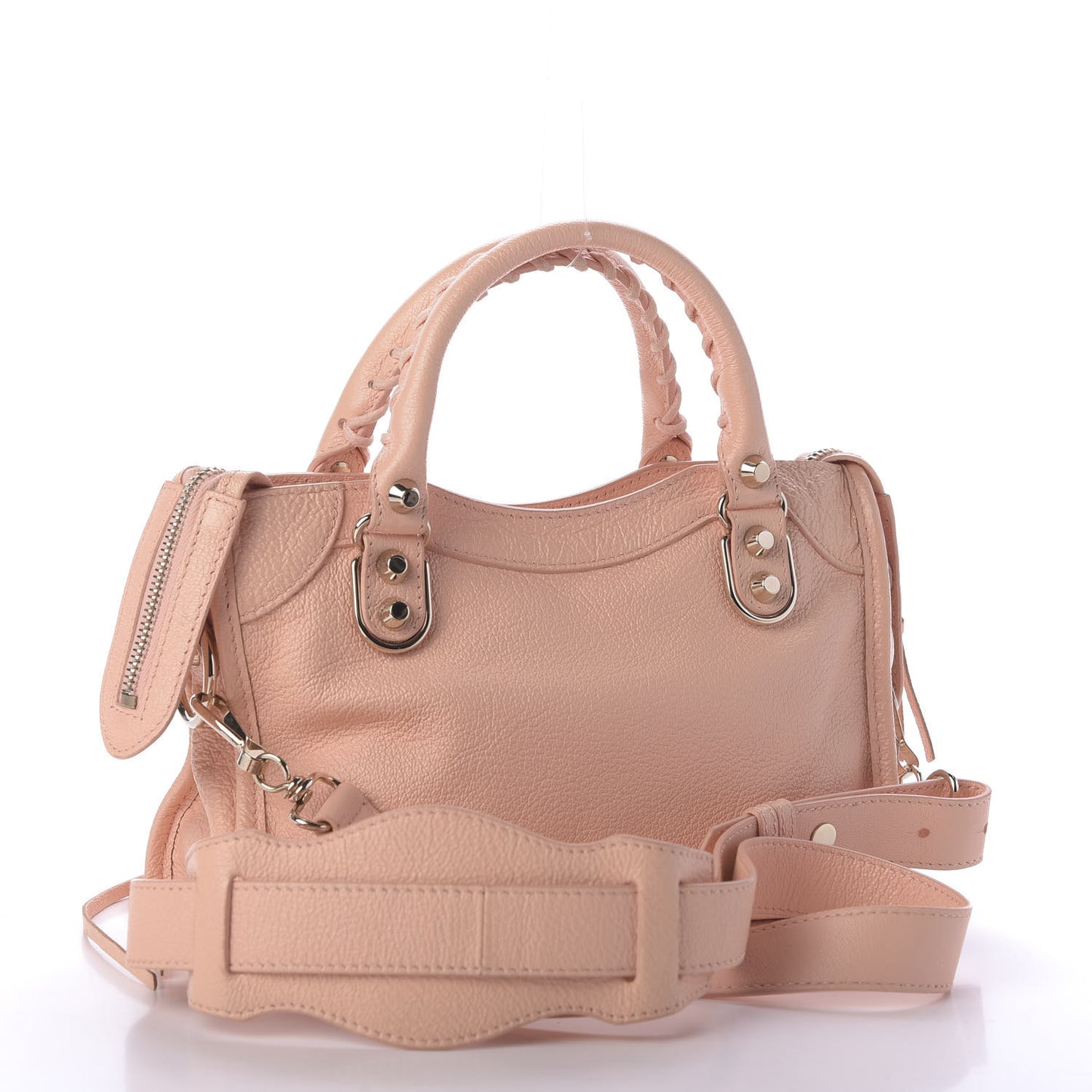 Chevre Gold Metallic Edge Hardware Mini City Rose Peach