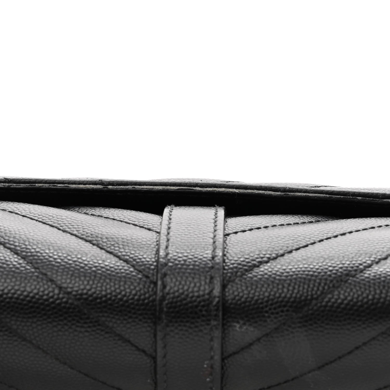 Saint Laurent Grain De Poudre Matelasse Chevron Medium Monogram Satchel Black 16 of 20
