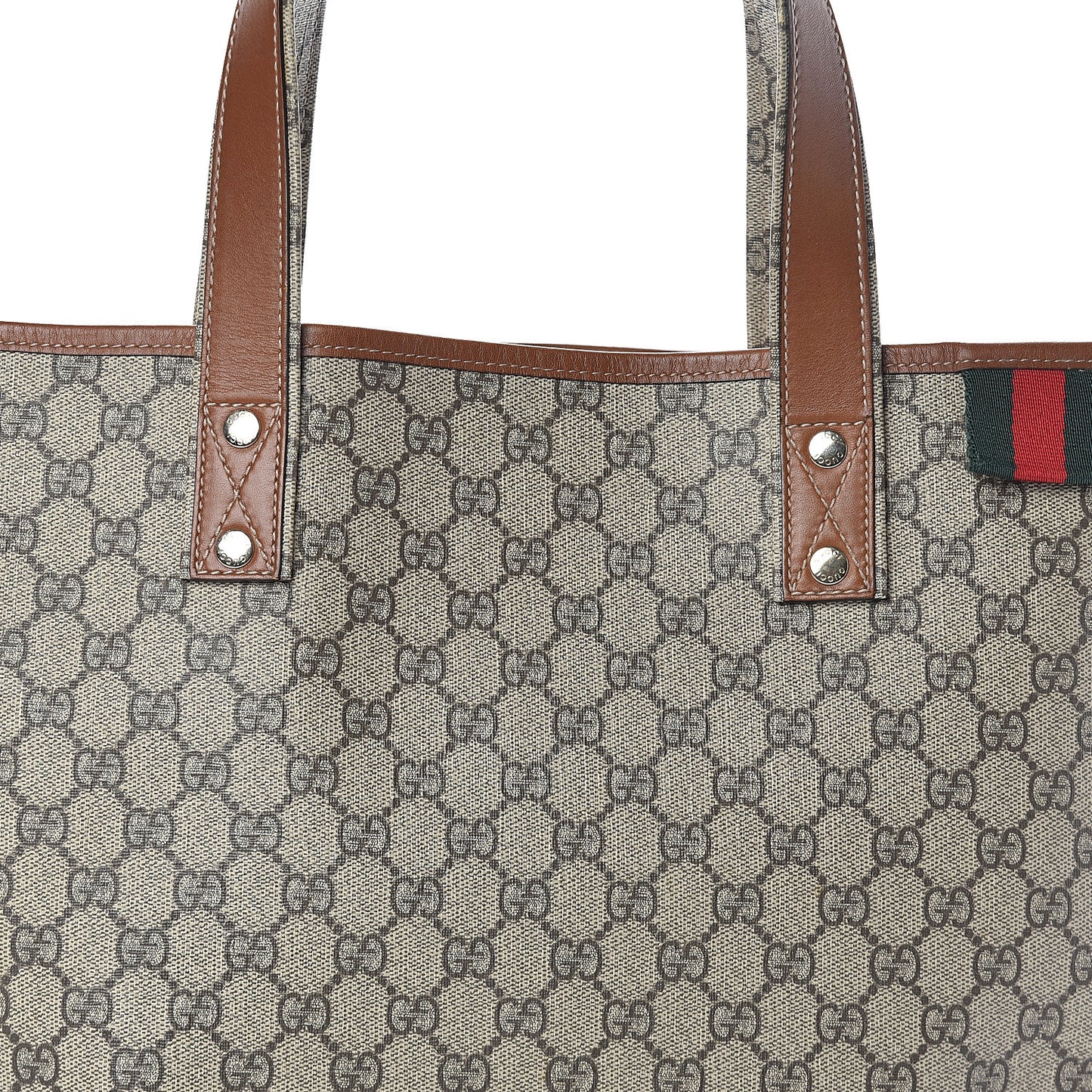 GG Plus Monogram Medium Signature Web Loop Tote Brown