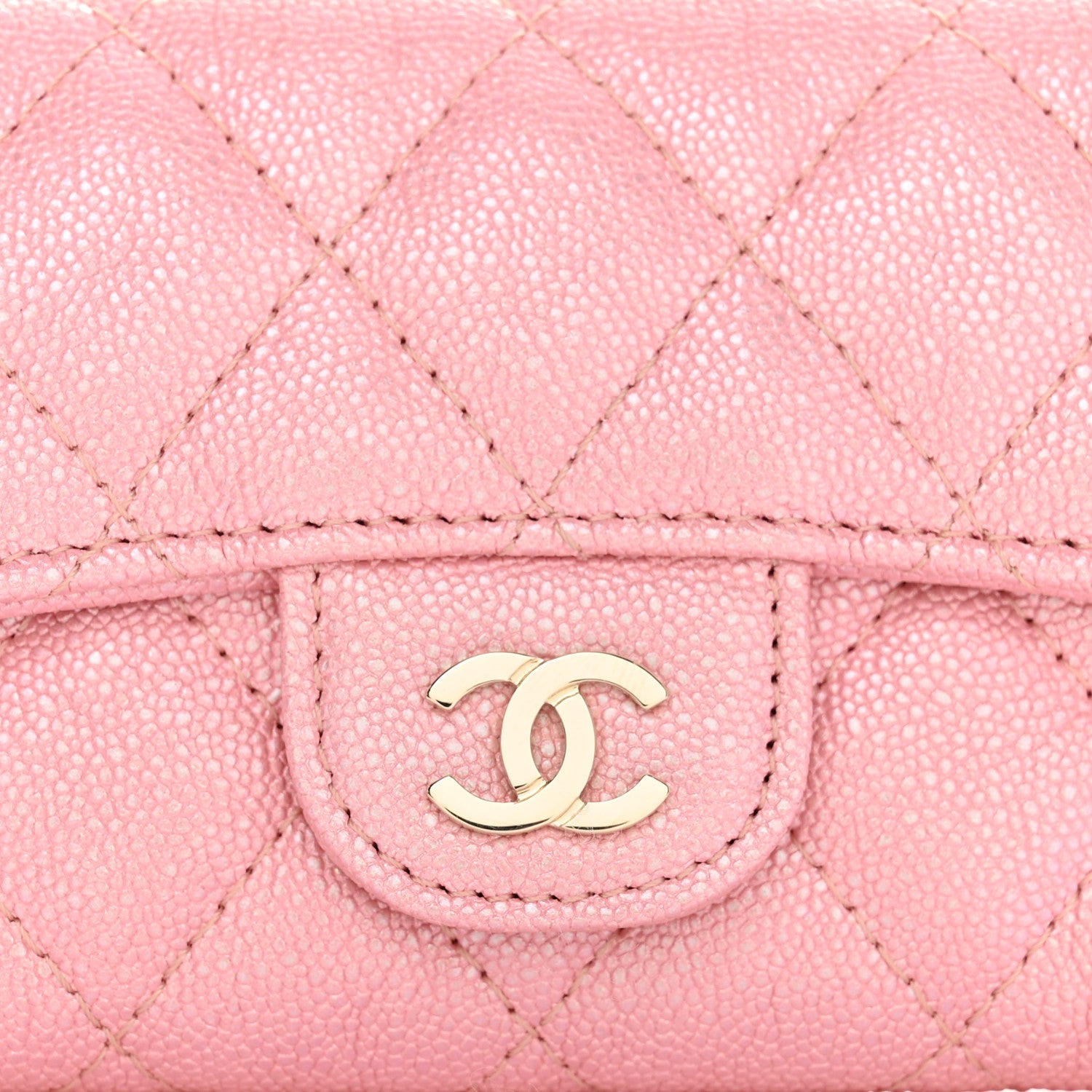 Chanel Iridescent Caviar Quilted Flap Card Holder Rose Pink 9 of 12