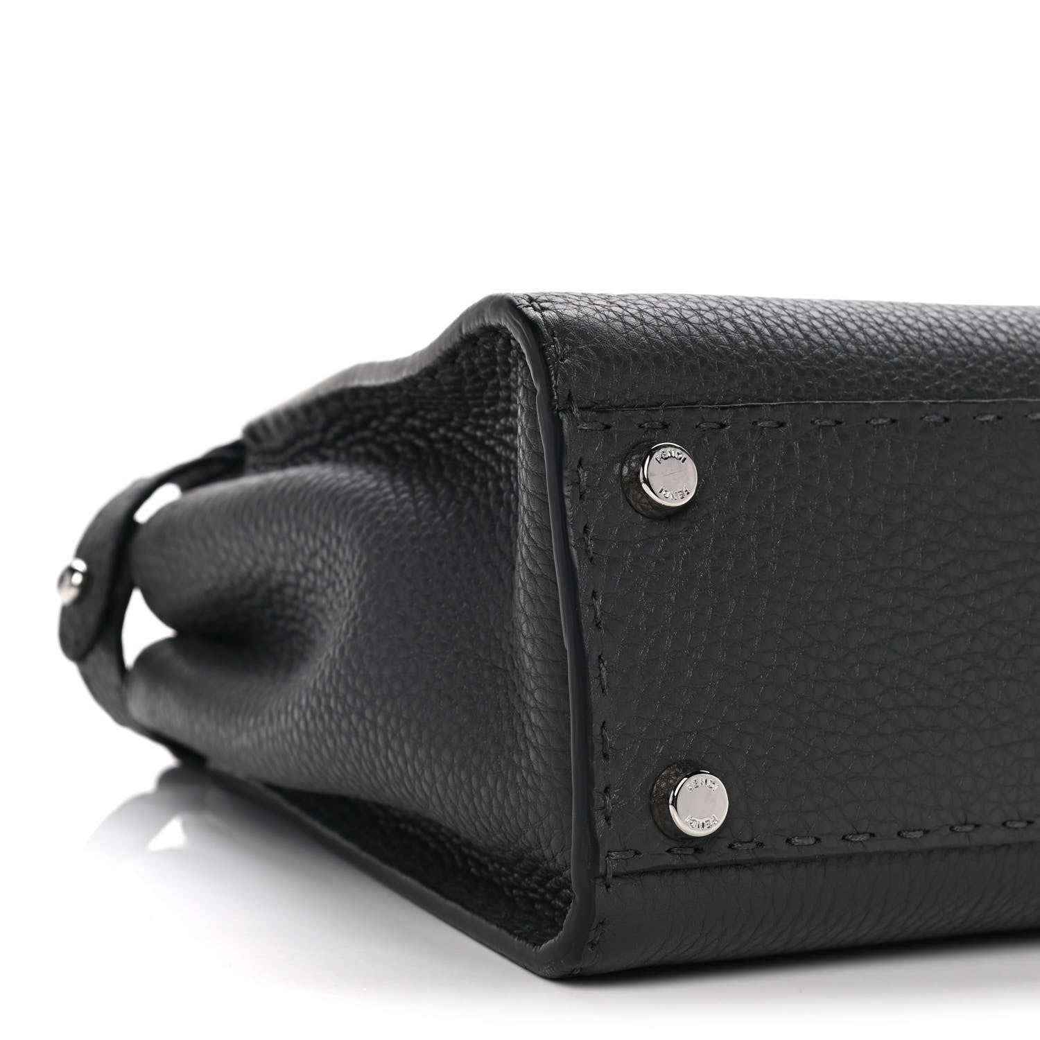 Fendi Cuoio Romano Selleria Bi-Color Medium Peekaboo Iconic Satchel Asfalto Latte 12 of 18