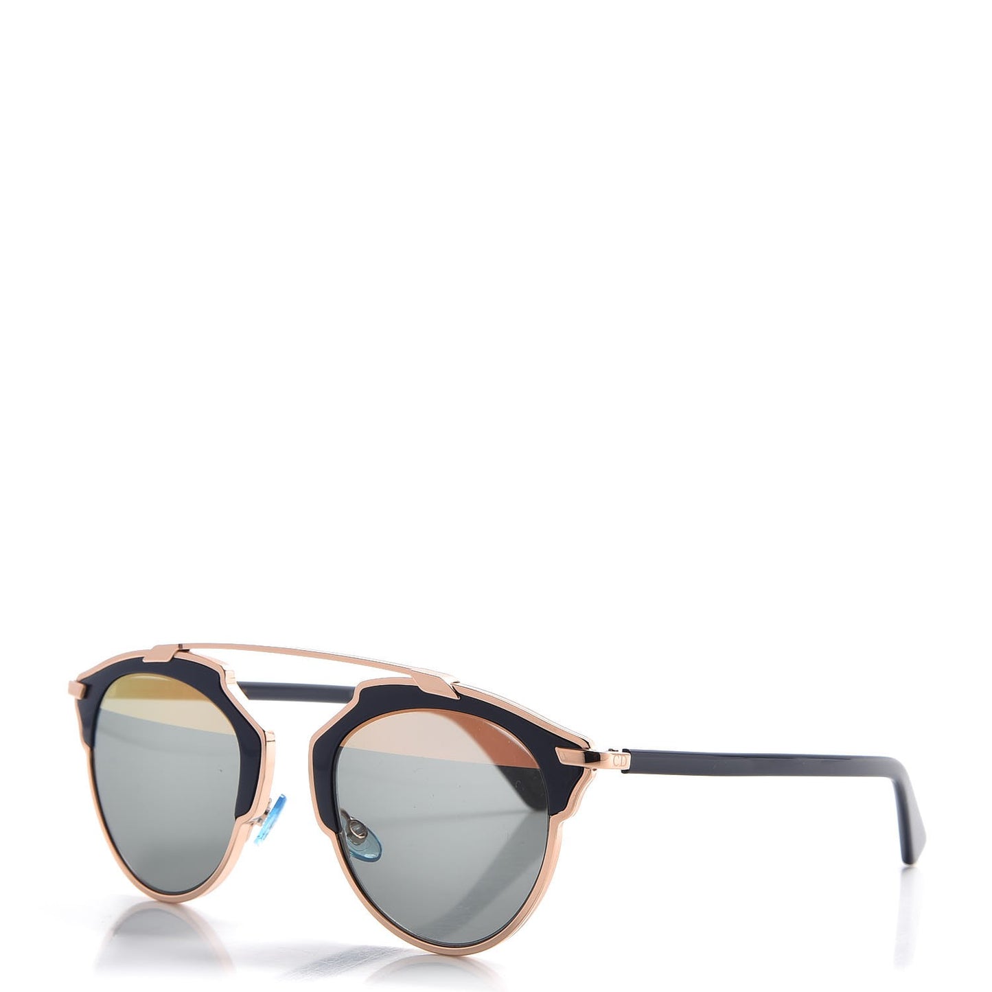 Mirrored So Real Sunglasses Rose Gold Blue